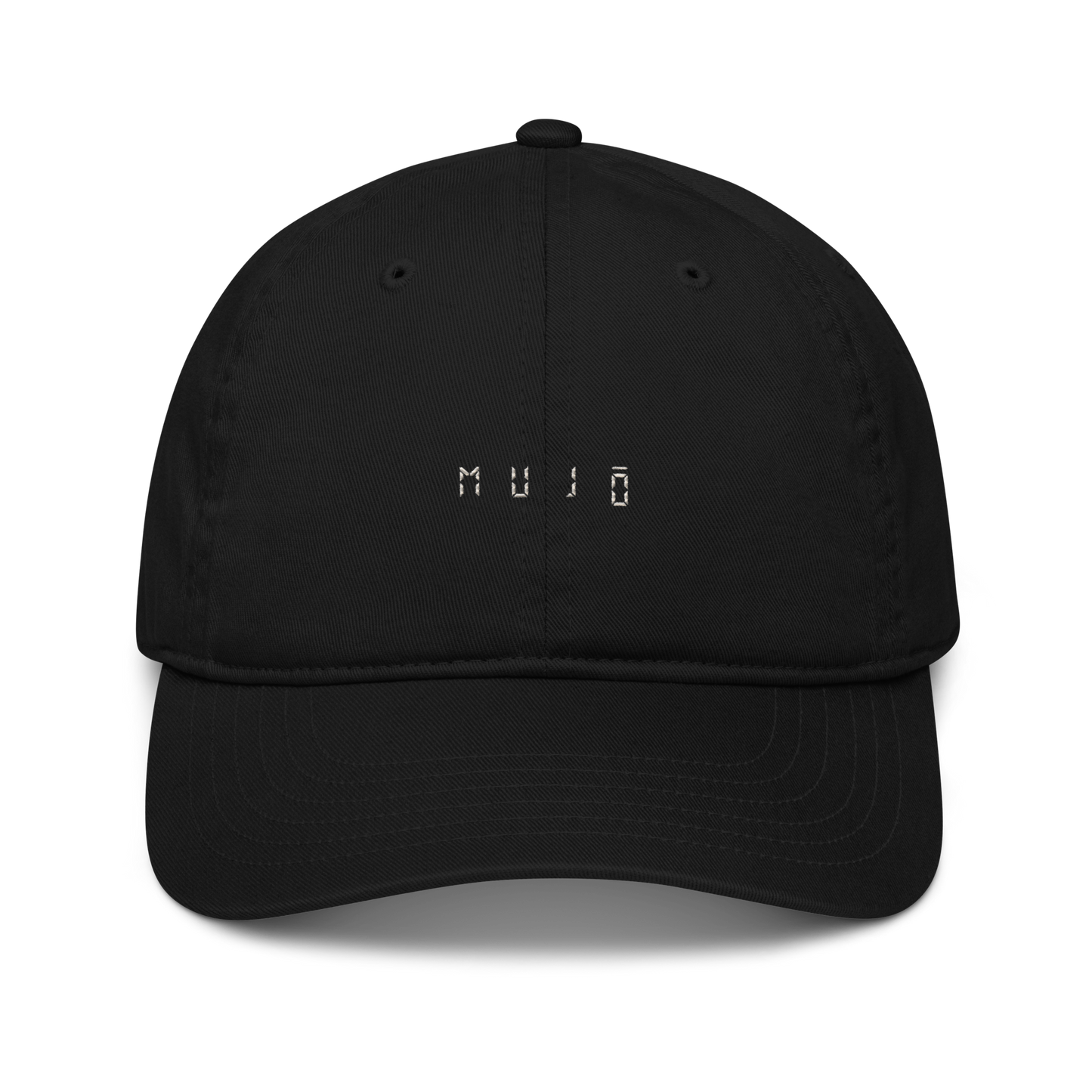 m u j ō | wordmark dad hat | black