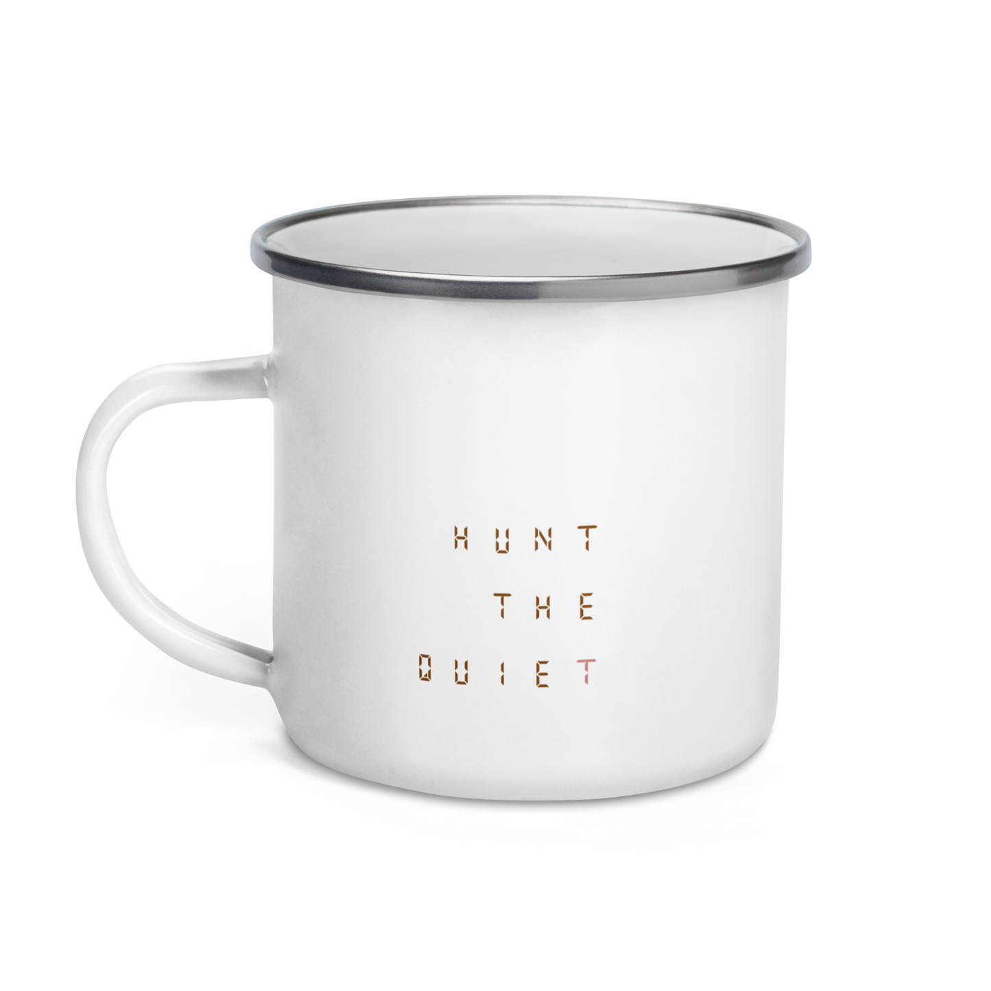 hunt the quiet | wordmark enamel drinking vessel