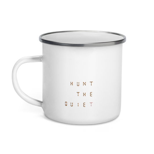 hunt the quiet | wordmark enamel drinking vessel