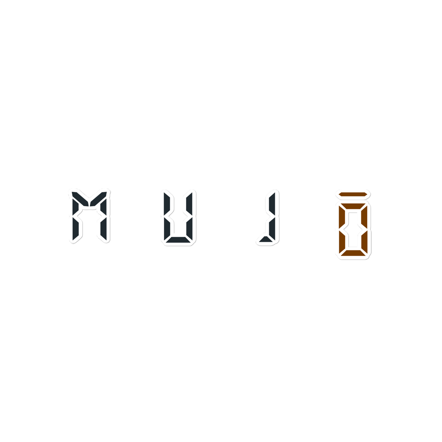 m u j ō | wordmark | charcoal + walnut | sticker